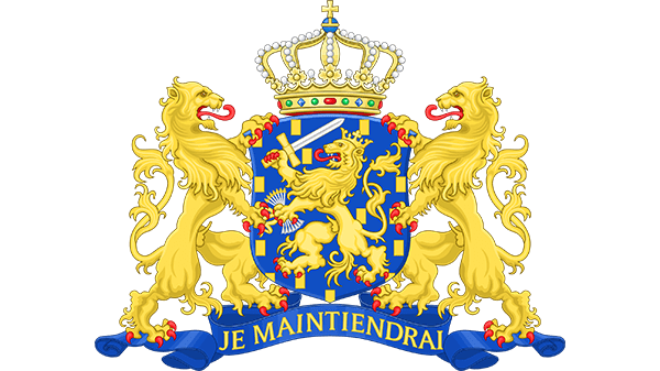 Wapen van Nederland - in kleur op transparante achtergrond - 600 * 337 pixels 
